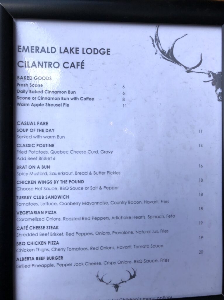 Emerald Lake Cilantro Restaurant Menupotsandplanes.com