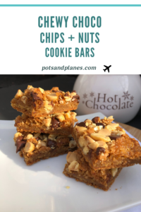 Chewy Choco Chips + Nuts Cookie Bars potsandplanes.com
