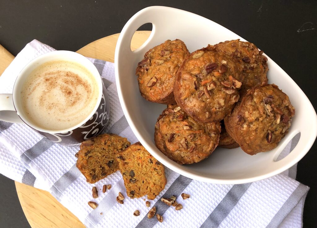 Carrot Pecan Breakfast Muffins potsandplanes.com