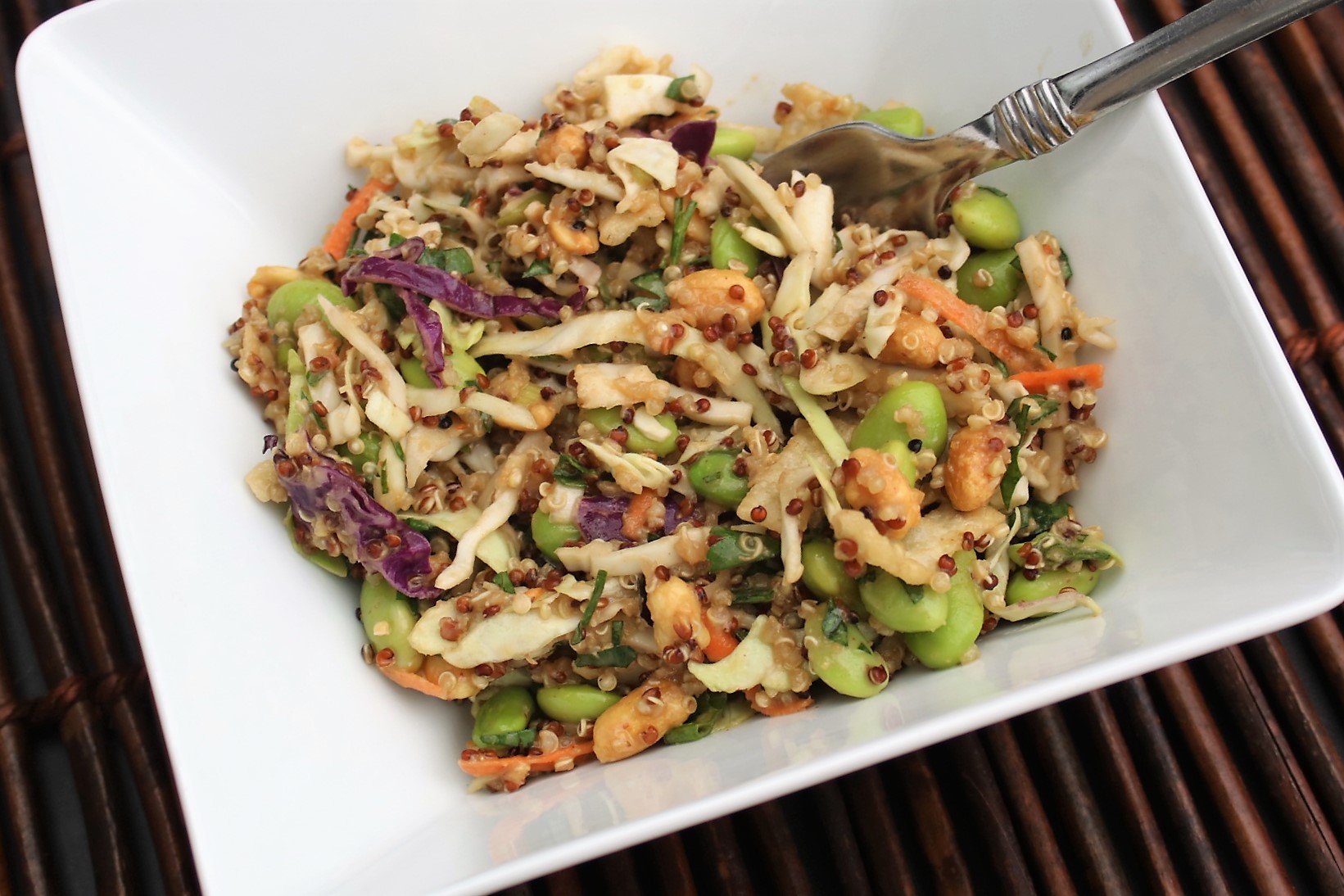 Crunchy Asian Cole Slaw with Peanut Dressing potsandplanes.com