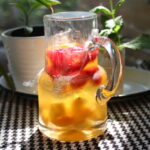 White Wine Sangria with Peaches, Mango + Strawberries potsandplanes.com